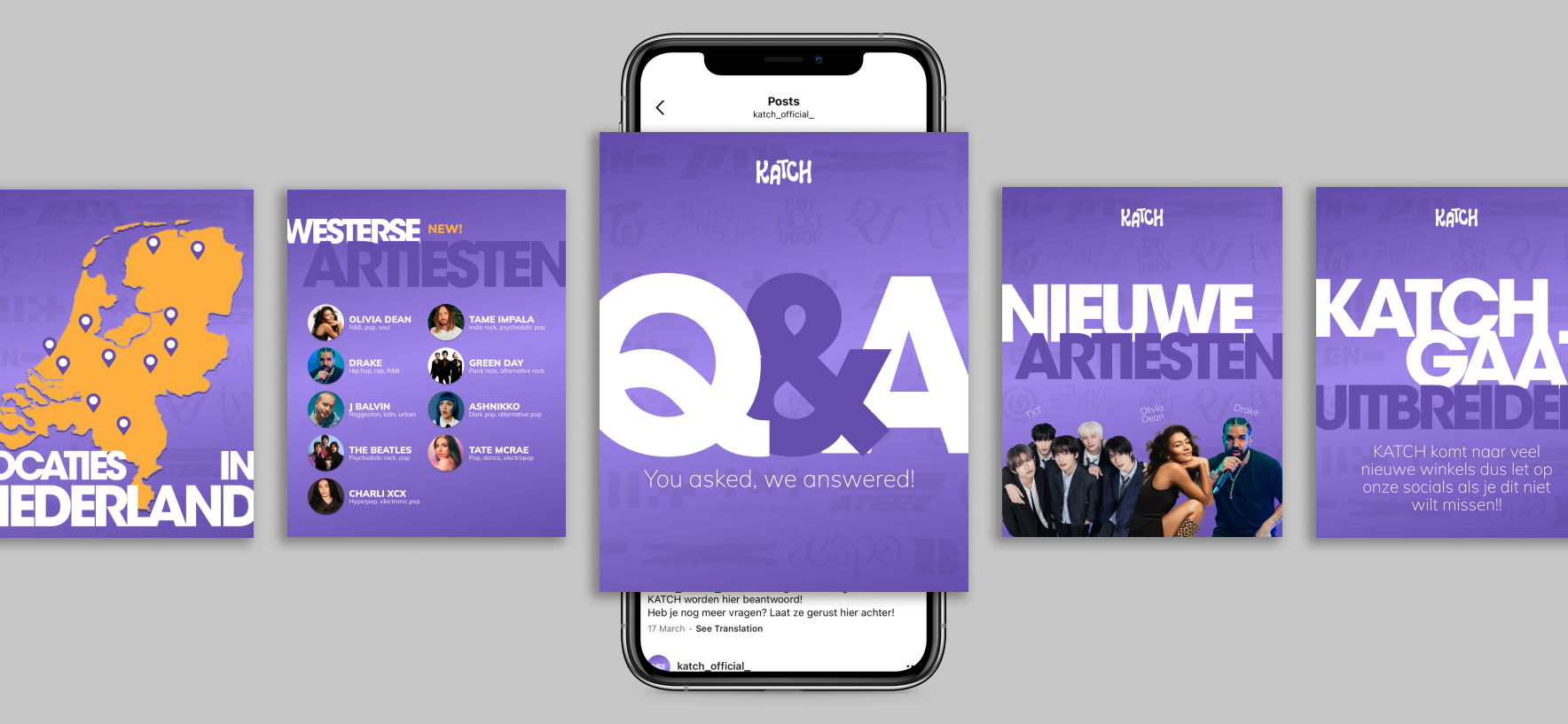 Katch Instagram account and promotional posts
