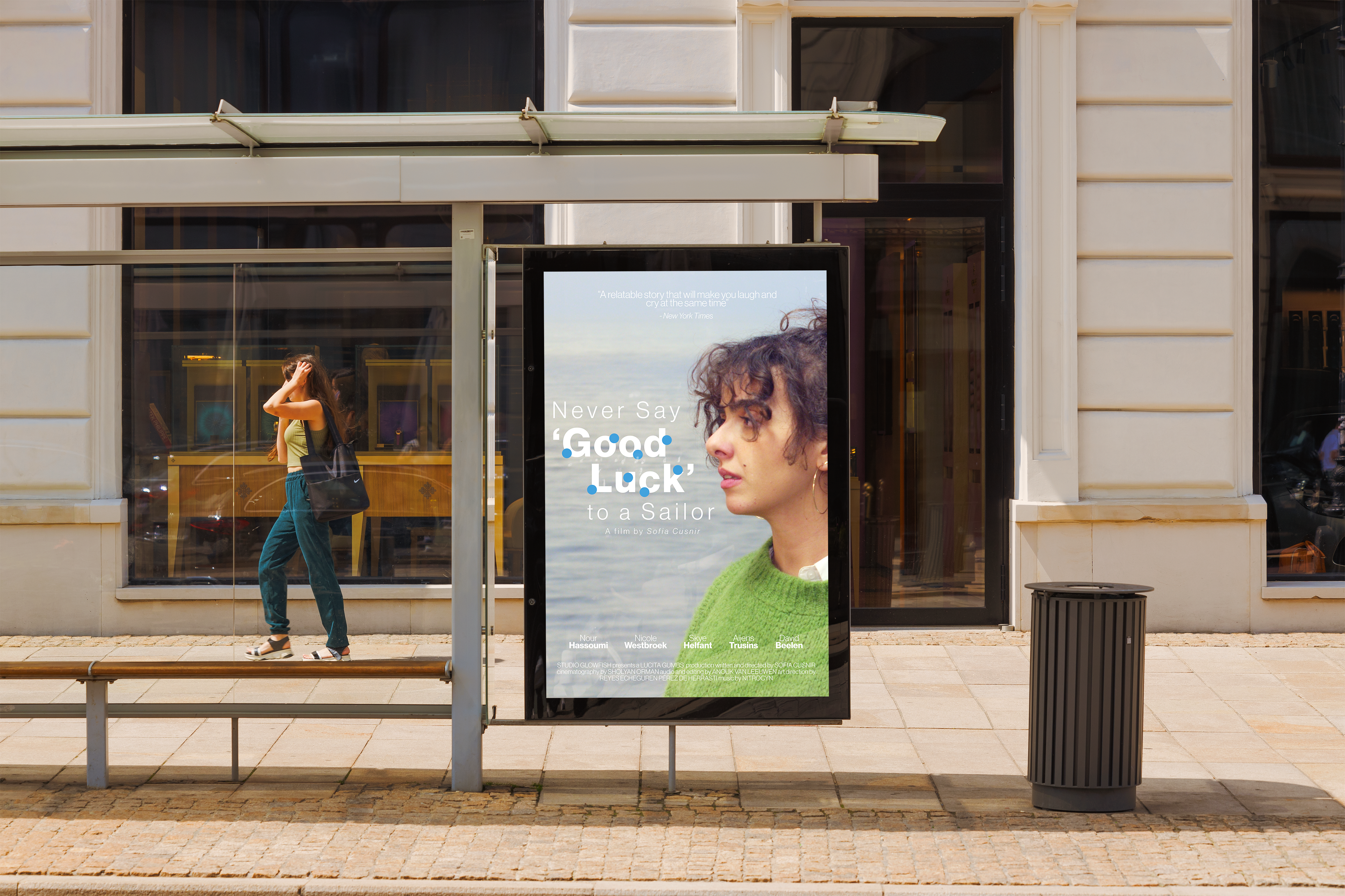 NSGLTAS film poster displayed in a bus stop lightbox